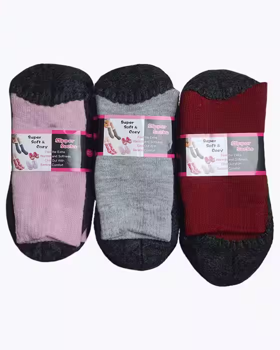 پاپوش زنانه پشمی SLIPPER SOCKS رنگ بندی